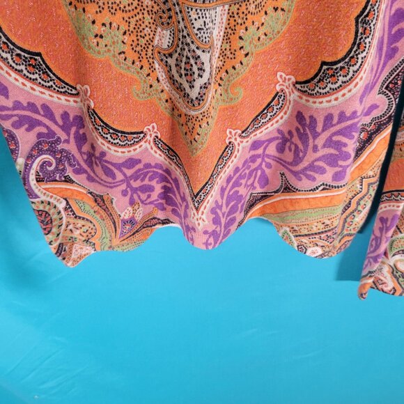Etro Milano Womens Paisley Silk & Cashmere Long Sleeve Size 10 Made In Italy - Picture 6 of 11